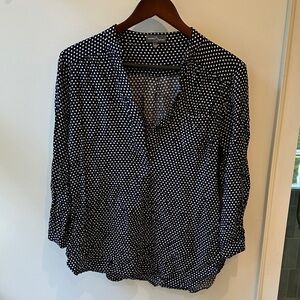 Market & Spruce Black and White Polka Dot Blouse